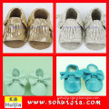 2015 popular cheap wholesale Korean small and medium sized beautiful color tassels and bow moccasin shoes spain